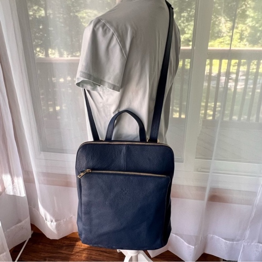 Vera Pella Convertible Backpack/Crossbody/Shoulder/Carry Bag Italian Leather - Picture 6 of 17